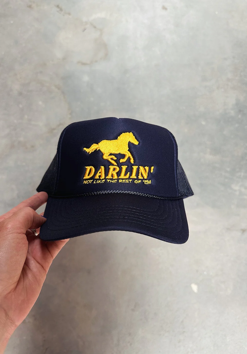 DARLIN'® Navy Trucker Hat - Image 3